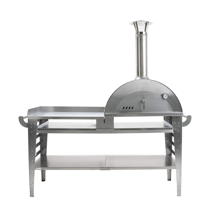 GrillSymbol Pizzo-XL-Set-inox: Pizza oven with large base