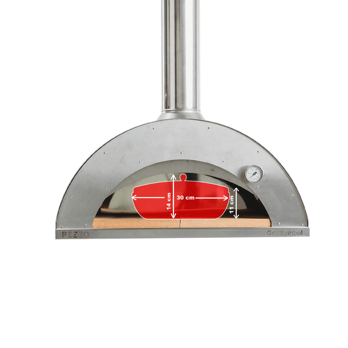 GrillSymbol Pizzo-XL-Set-inox: Pizza oven with large base