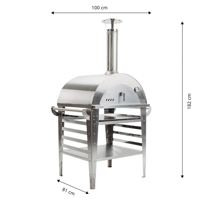 GrillSymbol Pizzo-Set-inox – Pizza oven with base