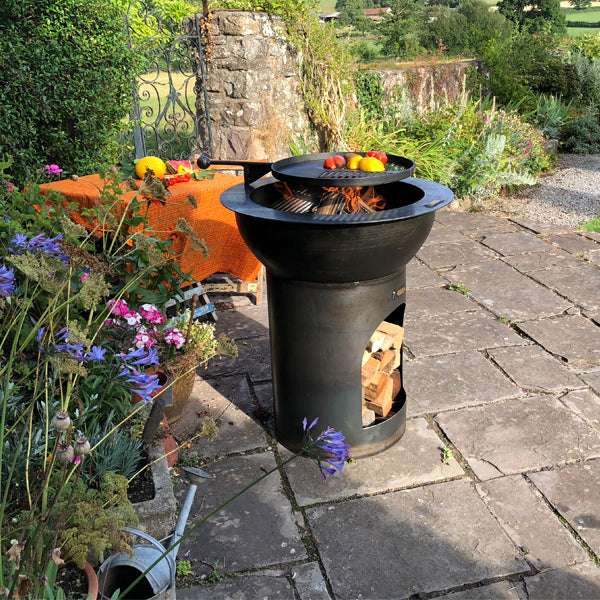 Planter 70 Fire Pit with Log Store