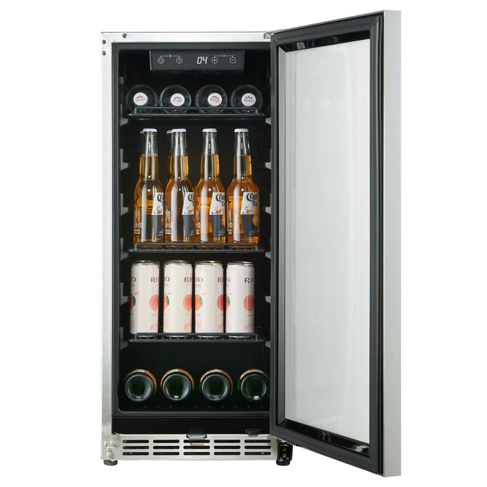 Glass door slim line outdoor under-counter beverage cooler