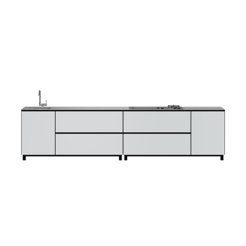 Hoppilif Outdoor Kitchen | Plancha Grill & Sink – Black (3.6m)