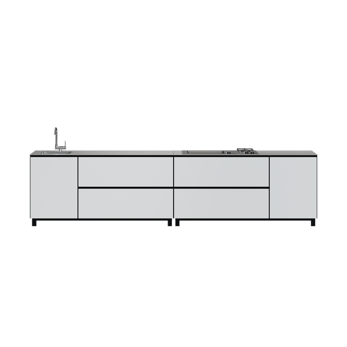 Hoppilif Outdoor Kitchen | Plancha Grill & Sink – Black (3.6m)