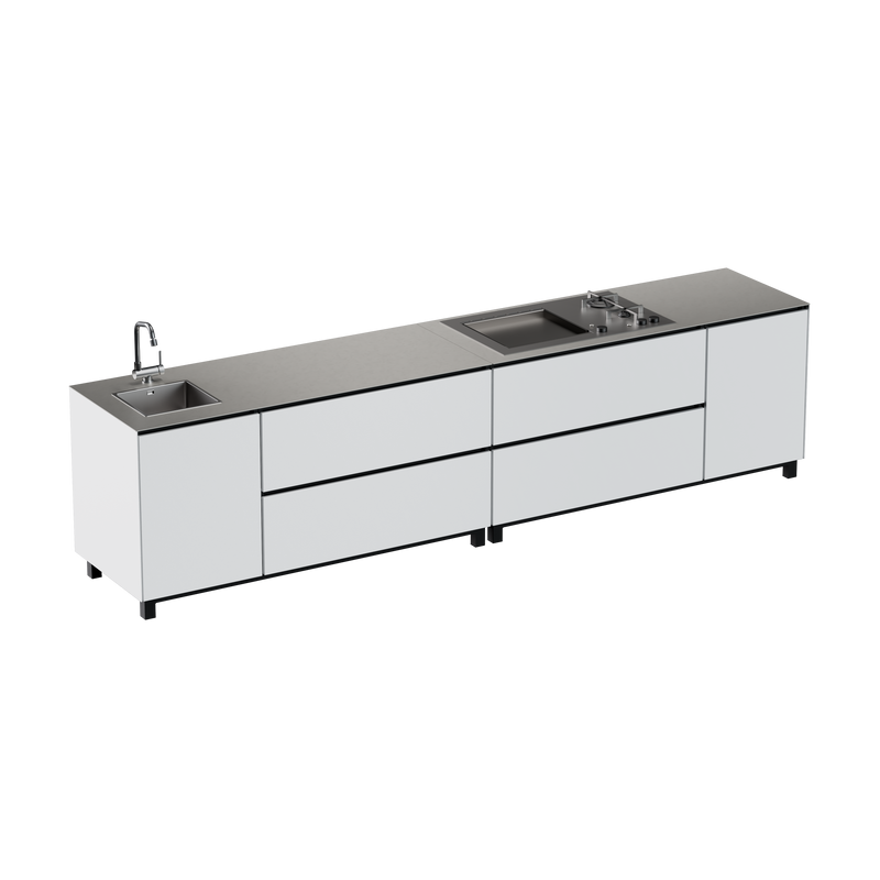 Hoppilif Outdoor Kitchen | BeefEater Proline & Sink –  Silver (3.6m)