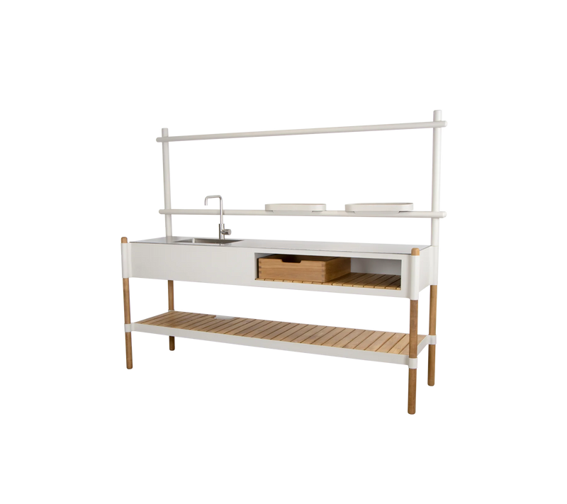 Outdoor Kitchen with Teak Shelf