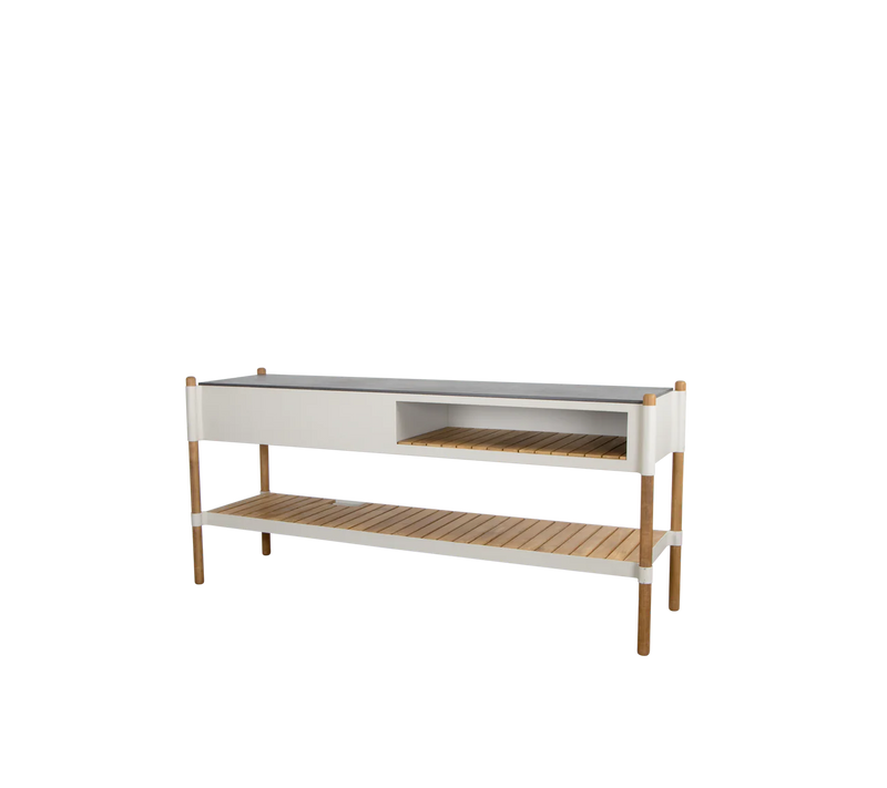 Outdoor Kitchen with Teak Shelf