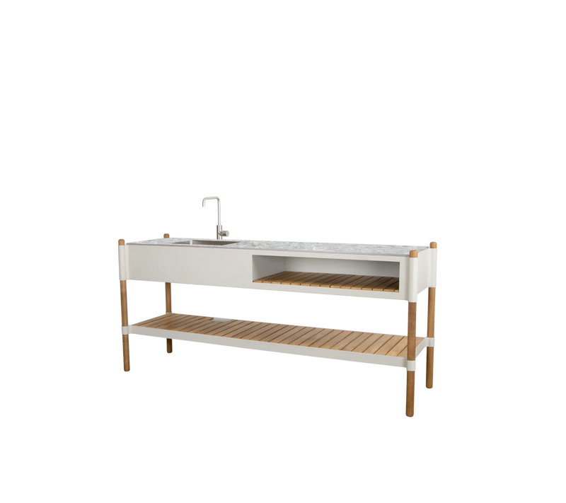 Outdoor Kitchen with Teak Shelf