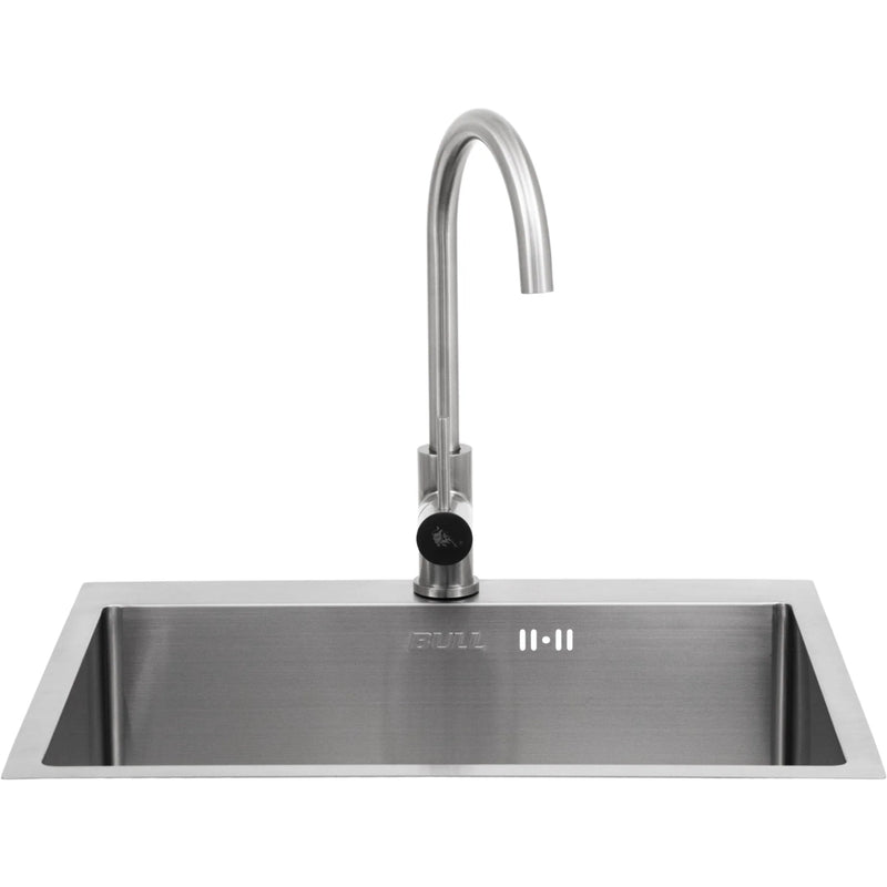 The Alpha Forge Outdoor Kitchen Plancha Grill and Sink Station | 273cm x 60cm Light Oak