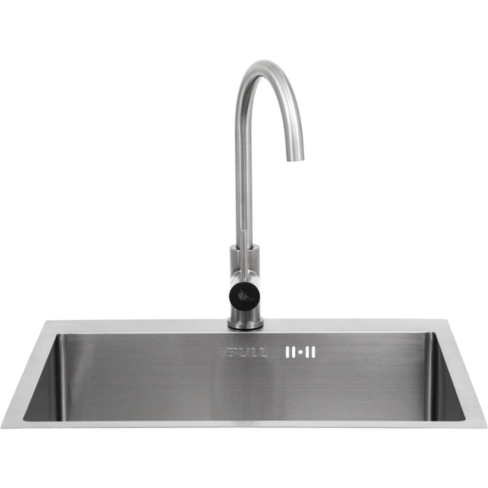 The Alpha Forge Outdoor Kitchen Plancha Grill and Sink Station | 273cm x 60cm Light Oak