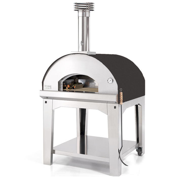 Fontana Marinara Anthracite Wood & Gas Hybrid  Pizza Oven Including Trolley