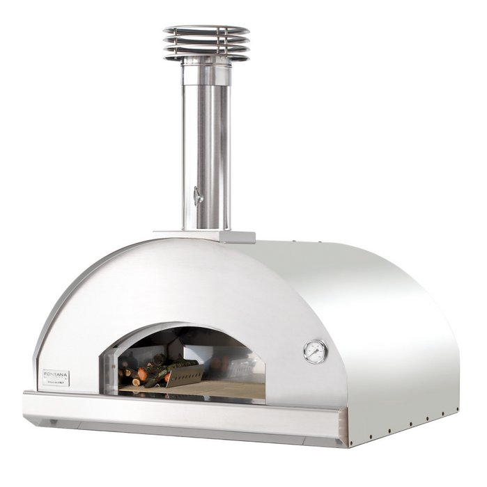 Fontana Marinara Stainless Steel Build In Wood & Gas Hybrid  Pizza Oven