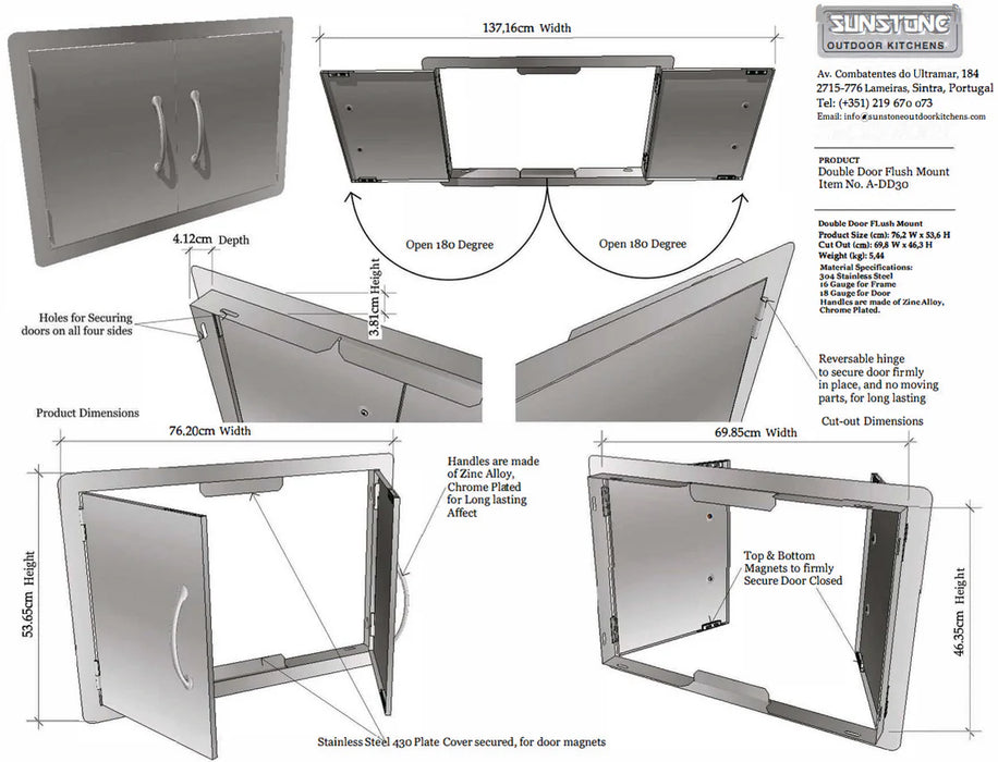 Grillandia Outdoor Kitchen Brabura 4 Burner, Oven and Weather Cover - 2.5M