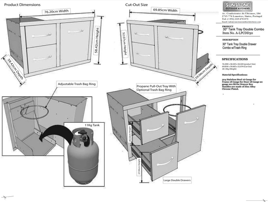 Grillandia Outdoor Kitchen Brabura 4 Burner, Oven and Weather Cover - 2.5M