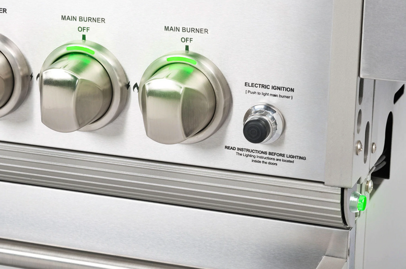 GrandPro Outdoor Kitchen with CrossRay 4 Burner BBQ, Sink, Fridge and WaterFall - 3.4m x 1.5m