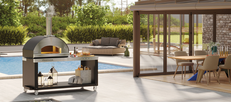 Fontana Marinara Build In Hybrid Gas and Wood Pizza Oven - Anthracite