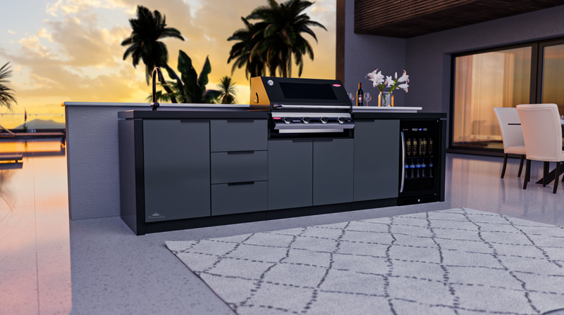 Cabinex Premium 1600S Series 4 burner Outdoor kitchen with fridge and Sink