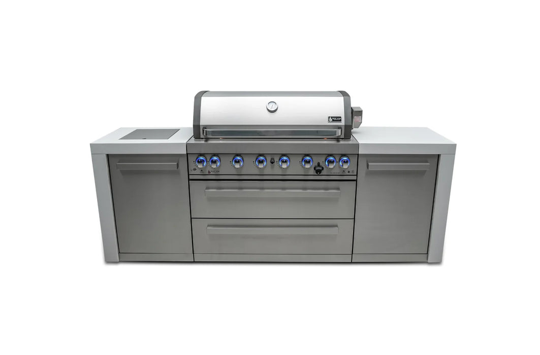 Mont Alpi Outdoor kitchen Mai805-Deluxe Island features a 6-burner gas grill  2.4M