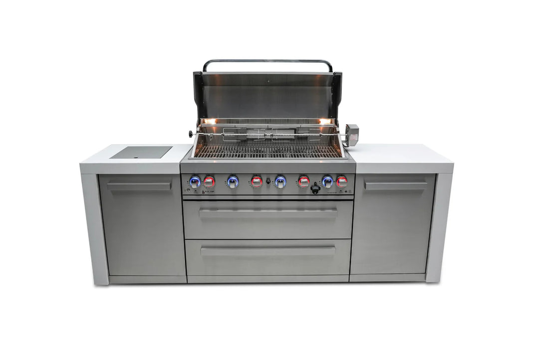 Mont Alpi Outdoor kitchen Mai805-Deluxe Island features a 6-burner gas grill  2.4M