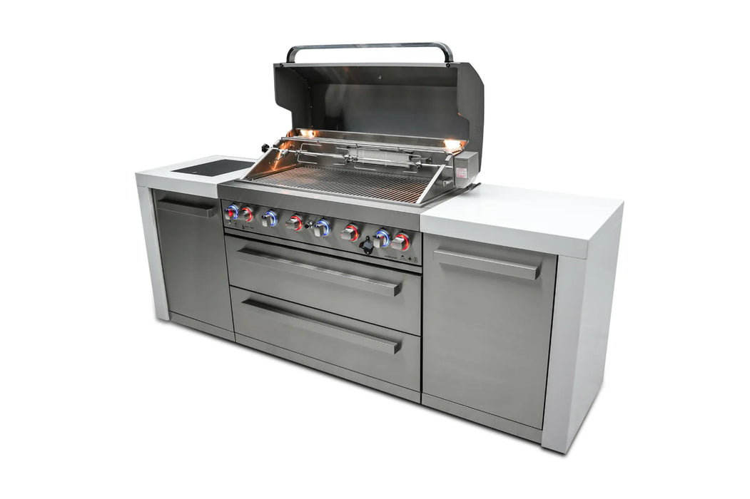 Mont Alpi Outdoor kitchen Mai805-Deluxe Island features a 6-burner gas grill  2.4M