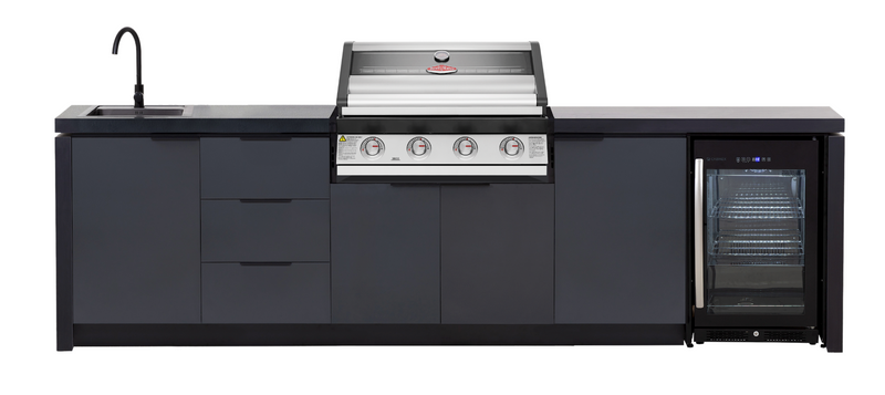 Cabinex Premium 1600S Series 4 burner Outdoor kitchen with fridge and Sink
