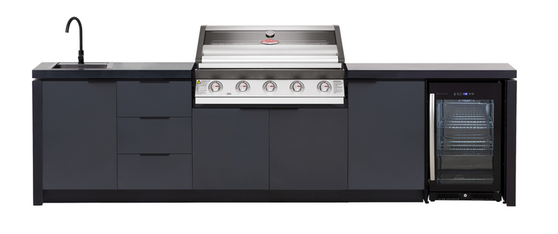 Cabinex Premium 1600S Series 5 burner Outdoor kitchen with fridge and Sink