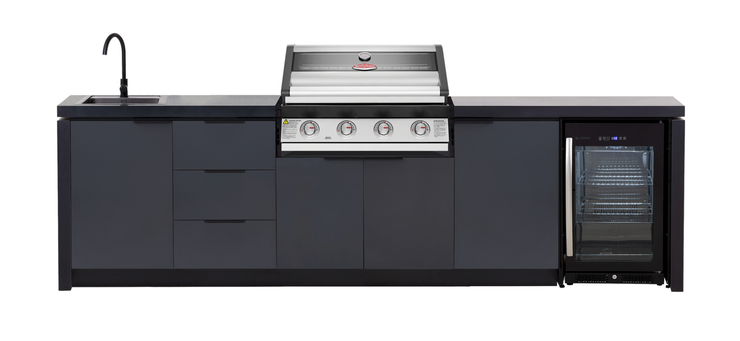 Beefeater Cabinex 1600S Series 4 burner Outdoor kitchen with fridge and Sink