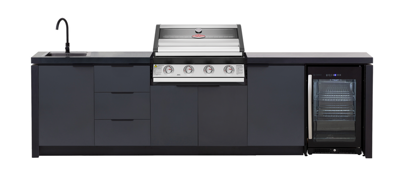Cabinex Premium 1600S Series 4 burner Outdoor kitchen with fridge and Sink