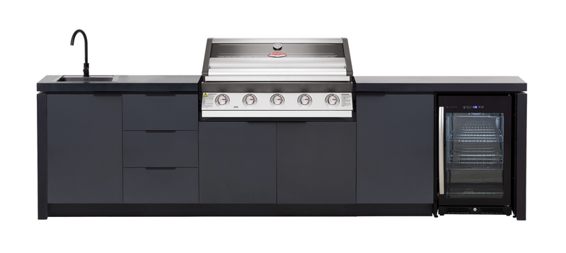 Cabinex Premium 1600S Series 5 burner Outdoor kitchen with fridge and Sink