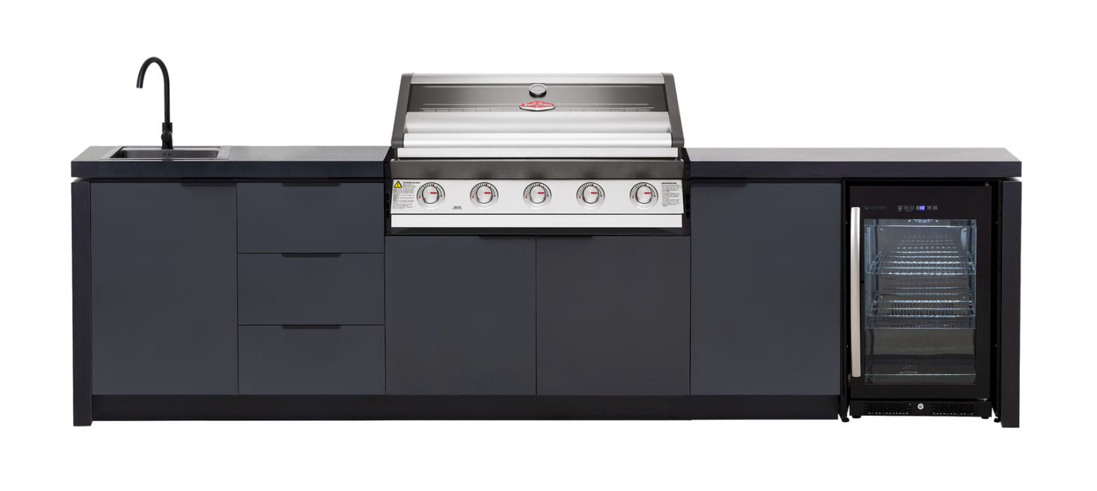 Beefeater Cabinex 1600S Series 5 burner Outdoor kitchen with fridge and Sink