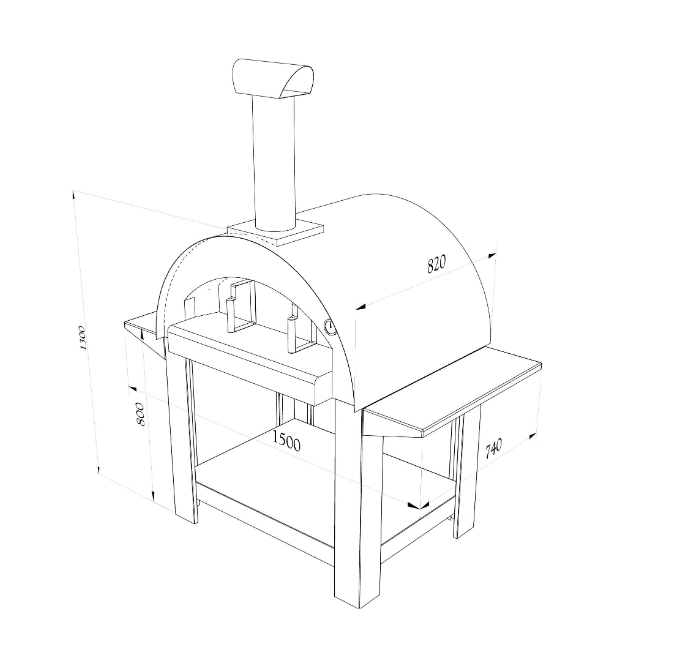 Alpha Pro Grande Wood-Fired Pizza Oven Bundle + Cover | Anthracite
