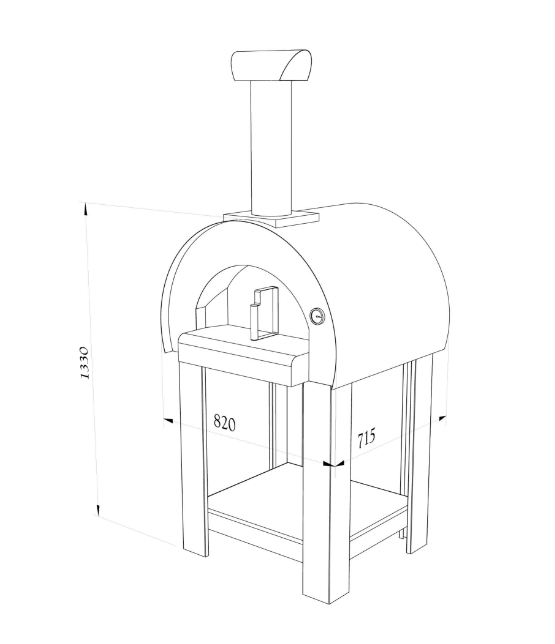 Piccolo Pizza Oven & Trolley- Antique Copper