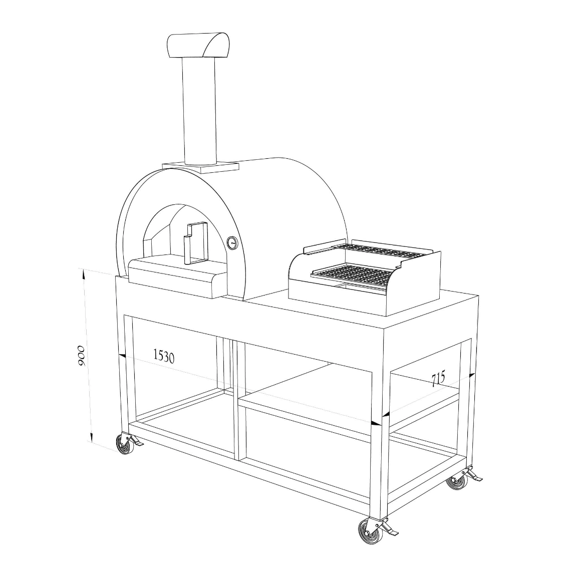 Fumoso Piccolo Pizza Oven & Grill Set - Stainless Steel