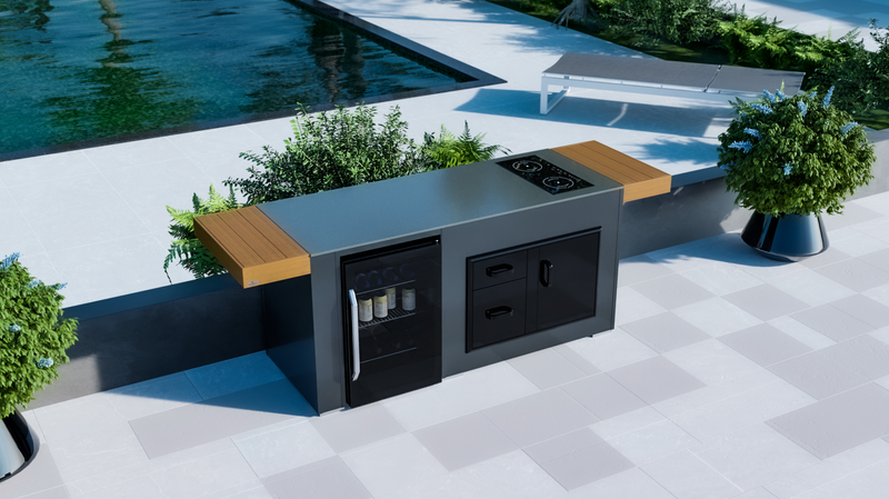 Grillandia Outdoor Kitchen Refrigerator & Gas hob Unit and Weather Cover -1.8M