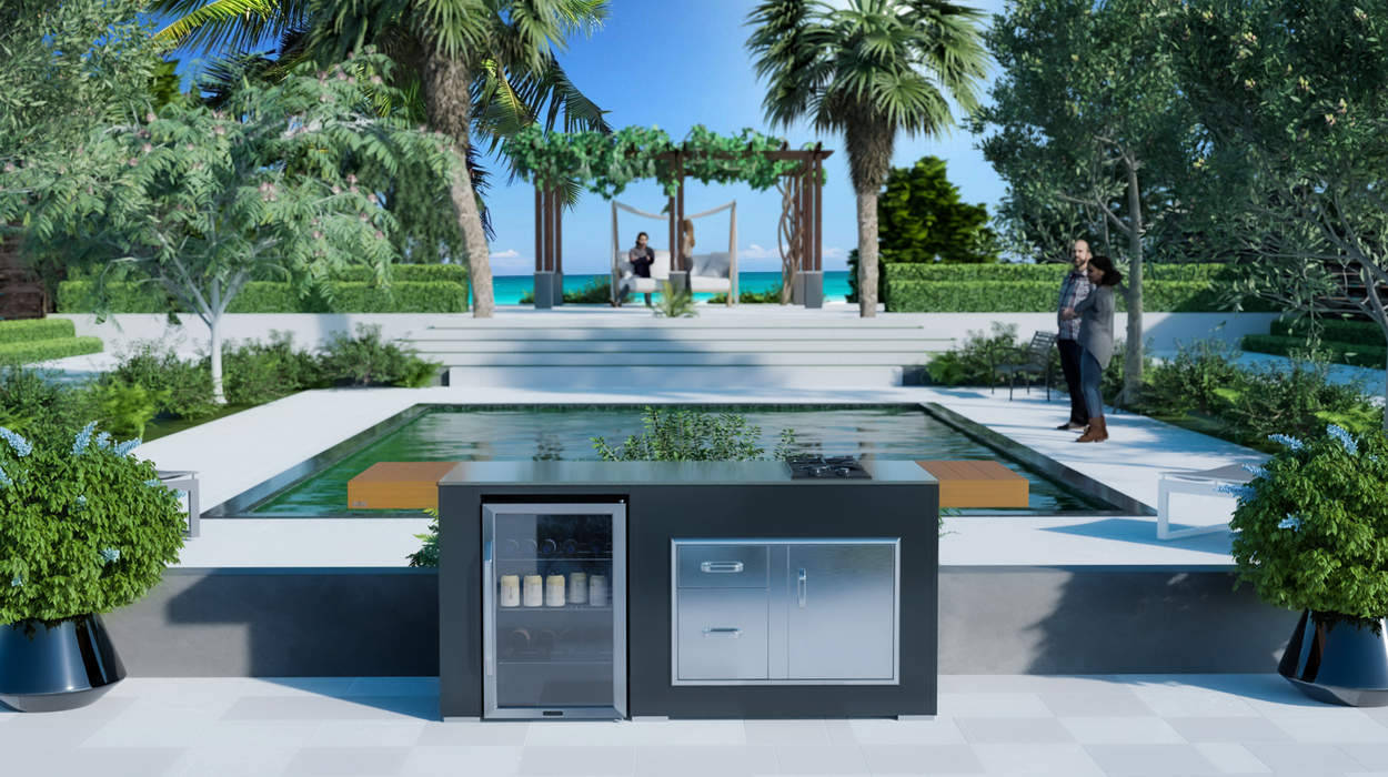 Outdoor Kitchen Refrigerator & Gas hob Unit + Premium Cover -1.8M
