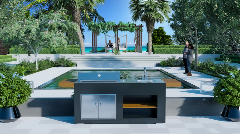 Grillandia Outdoor Kitchen Beefeater Proline Roaster, Sink and Weather Cover - 2.2M