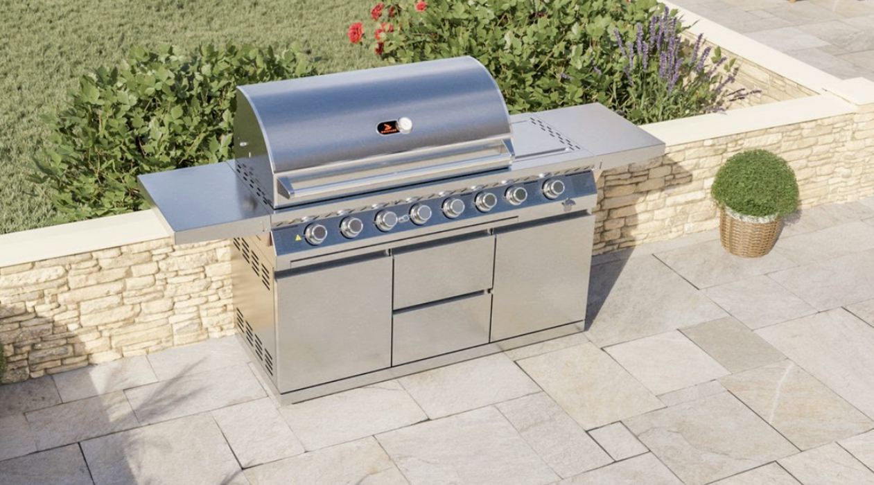 Whistler Arnold 6 Burner Outdoor Kitchen ( New Double line rounded Hood )