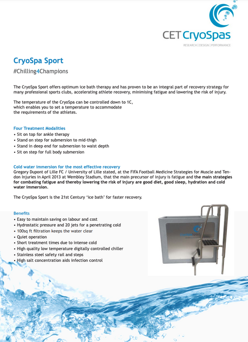 CET CryoSpa Sport Ice Baths Hot & Cold | 1-4 People
