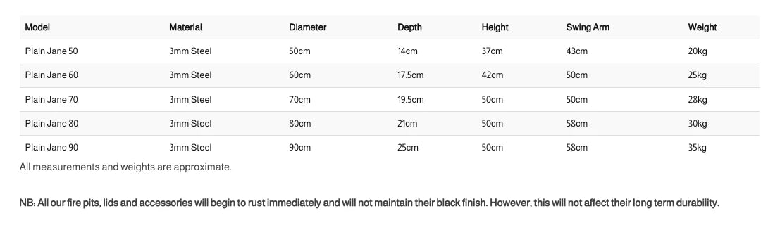 Tripod plus Plain Jane with Swing Arm BBQ Rack Fire Pit 90cm