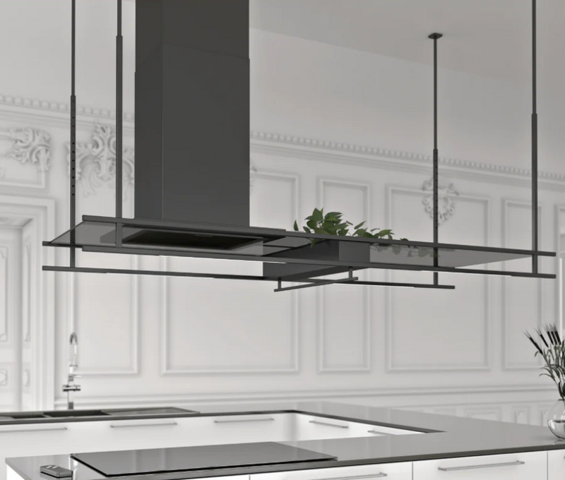 Airforce Frame 180cm Premium Island Cooker Hood - Antracite Finish