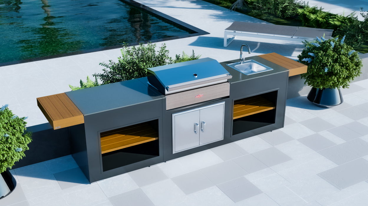Outdoor Kitchen +  Beefeater Discovery 1500 5B + Sink + Premium Cover - 2.5M