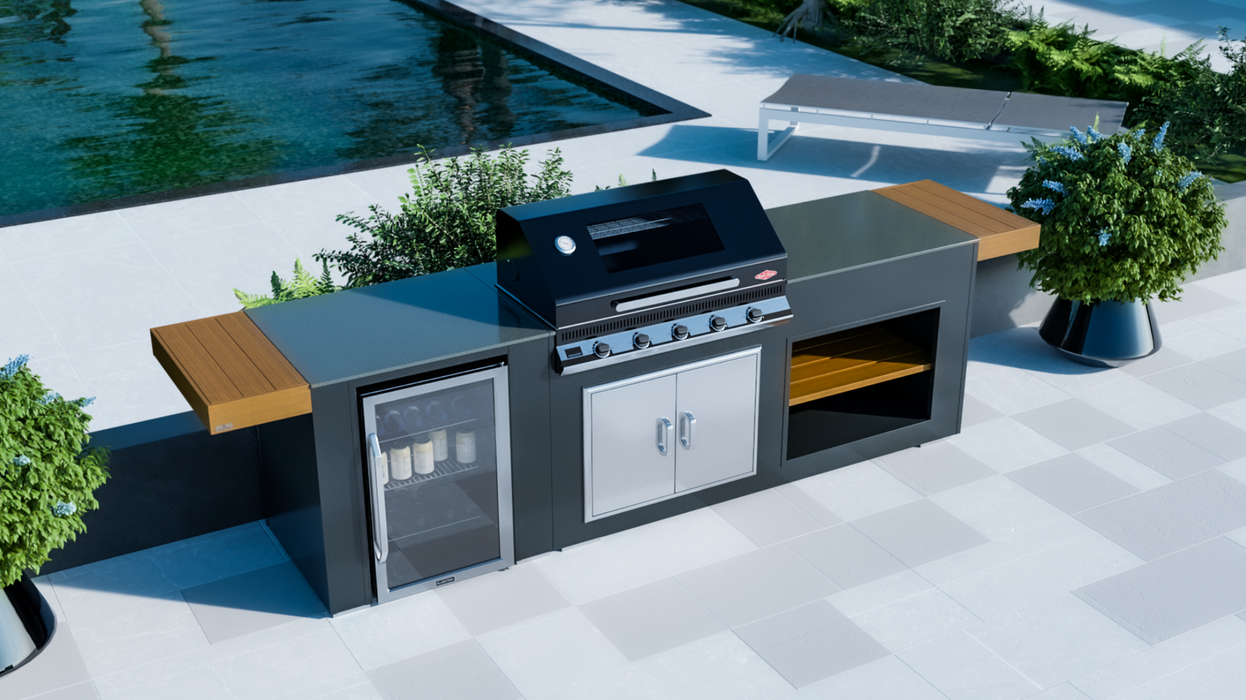 Outdoor Kitchen Fridge + BeefEater Discovery 1100 5 Burner + Premium Cover - 2.5M