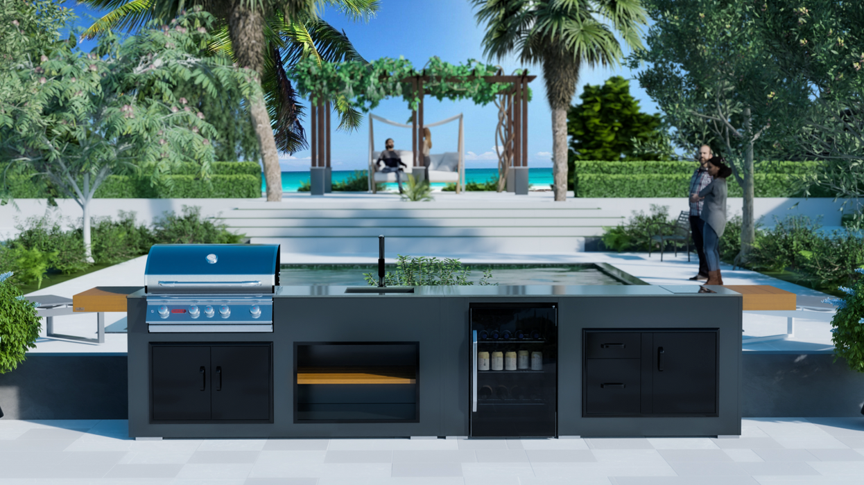 Outdoor Kitchen Bull Angus Barbecue + Sink + Hob + Premium Cover