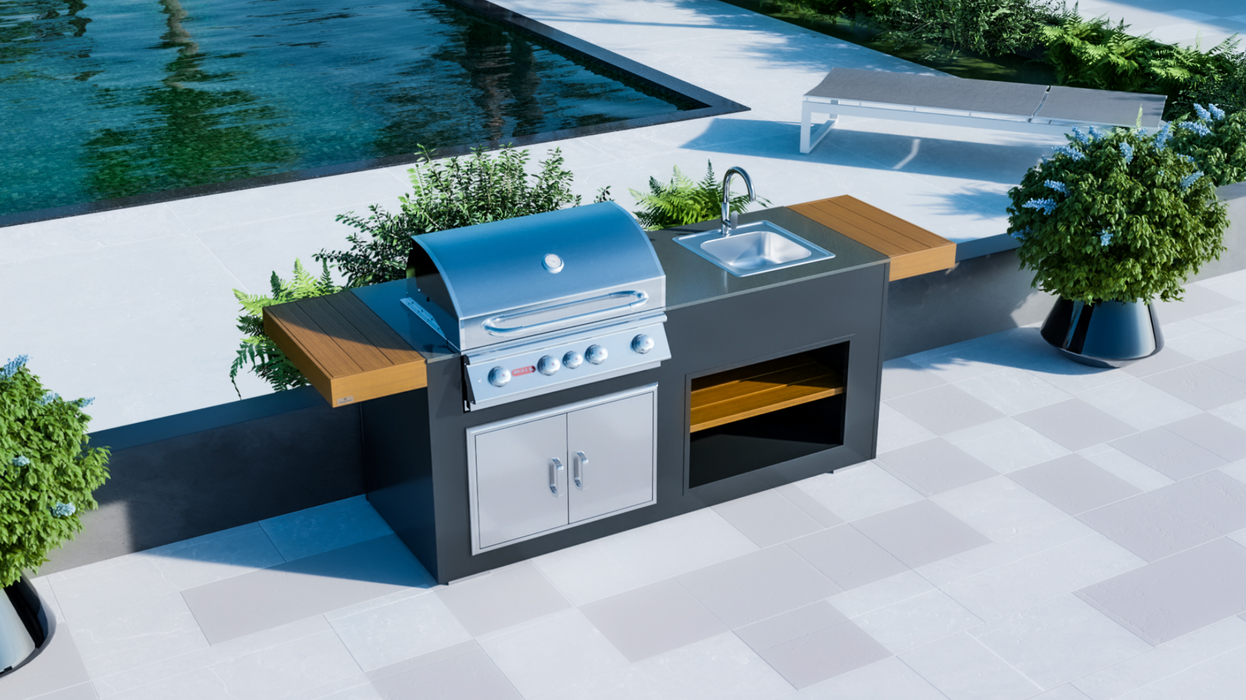 Outdoor Kitchen Bull Angus Grill unit + Sink + Premium Cover