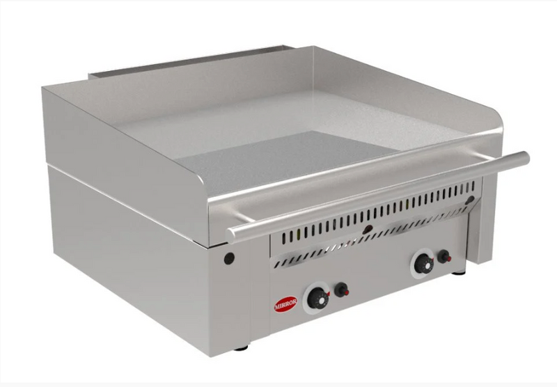 MIRROR ZONE 2 HEAVY DUTY GAS CHROME GRIDDLE - 2 COOKING ZONES