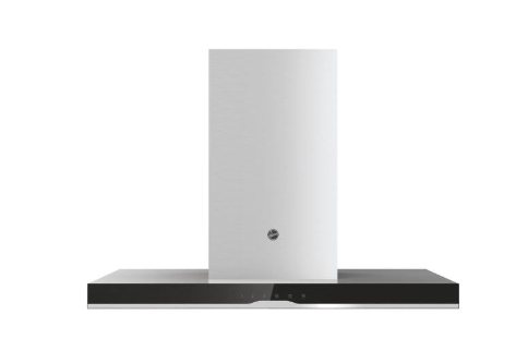 Hood Island Freestanding Island Decorative, Stainless Steel, LED, SS+ black front glass panel