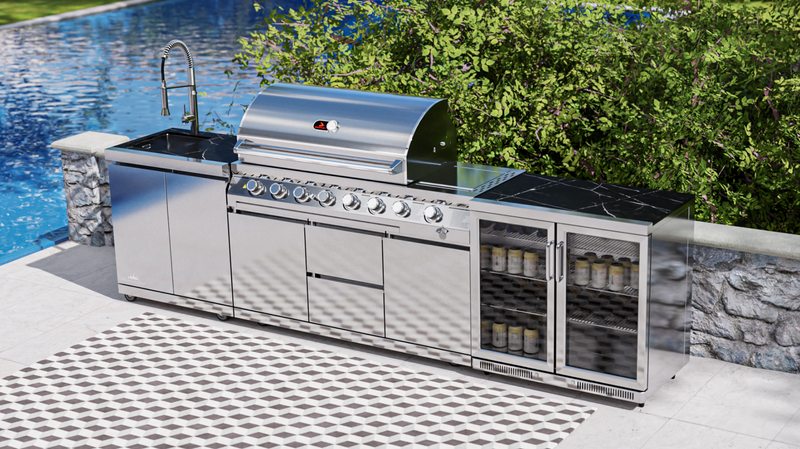 Whistler Outdoor Kitchen 6 Burner BBQ, Fridge, and Sink