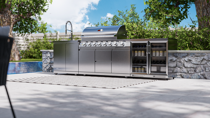 Whistler Outdoor Kitchen 6 Burner BBQ, Fridge, and Sink