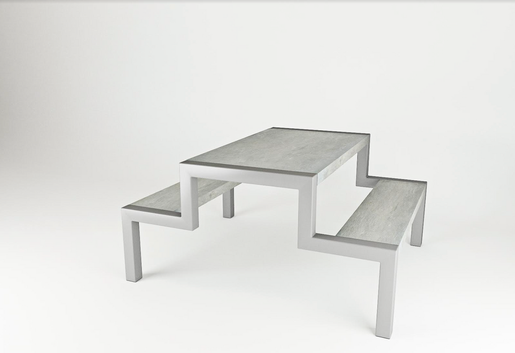 Concrete Outdoor Picnic table and slate