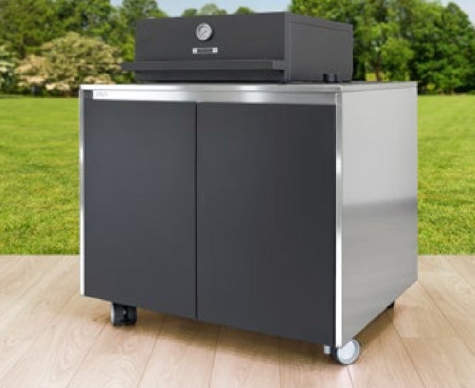 Giglio 90 Barbecue  Scotch Brite Stainless Steel with two Door and Top