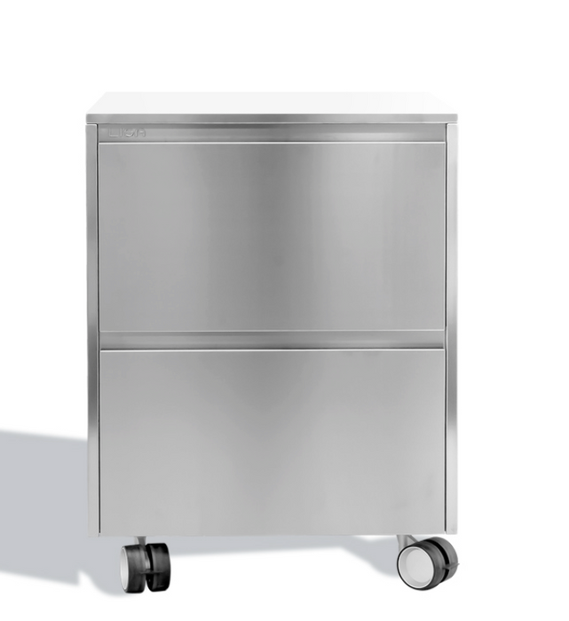 Giudecca Scotch Brite Stainless Steel with two Drawers
